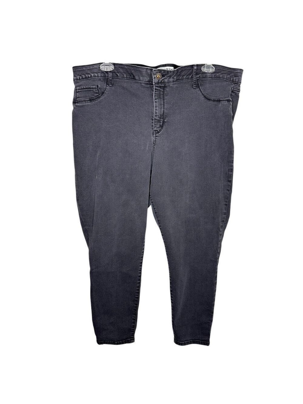 Ava & Viv Women's Black Stretch Jeans 22W Plus High Rise Denim Pants